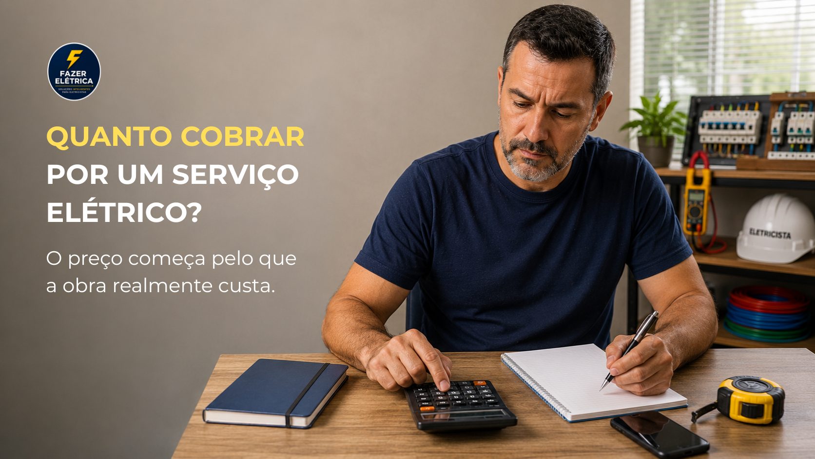 Quanto cobrar por um serviço elétrico? O preço começa pelo que a obra realmente custa.
